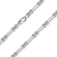 Materia Silberkette Damen Silber Königskette gezogen 3,5mm K82, 925 Sterling Silber, rhodiniert von Materia