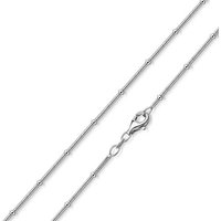 Materia Silberkette Damen Silber Schlangenkette Kugeln 40-80cm K66, 925 Sterling Silber, rhodiniert von Materia