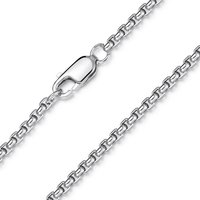 Materia Silberkette Damen Silber Venezianerkette rund gedrückt 40-70cm K49, 925 Sterling Silber von Materia