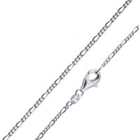 Materia Silberkette Figarokette 1,2mm Gliederkette 40-70cm K47, 925 Sterling Silber, rhodiniert von Materia