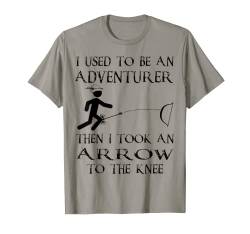 Adventurer Then I Took an Arrow to the Knee Videospiel Geschenk T-Shirt von MathWare