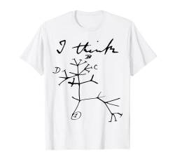 I Think Tree Life Darwin Evolution Biologie Science Teacher T-Shirt von MathWare