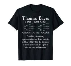 Nerdy Bayes Theorem Probability Statistics Mathematiklehrer T-Shirt von MathWare
