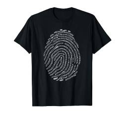 Irrationale Zahl Pi Symbol Unendlichkeit Fingerabdruck Mathe T-Shirt von Mathe Nerd Mathematiker Physiker Wissenschaftler