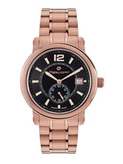 Mathieu Legrand Bolide Rosegold IP Schwarz Herren Quarz Armbanduhr mit Edelstahlarmband MLG-1101B von Mathieu Legrand