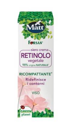 Matt, Retinol-Cremeserum, pflanzliches Gesichtsserum, definiert die Konturen des Gesichts und verbessert die Elastizität und den Hautton, geeignet für normale und empfindliche Haut, 30 ml von Matt