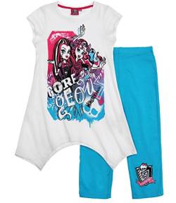 Monster High T-Shirt Leggins kurz Set 2 Varianten (146/152, weiß) von Mattel Monster High