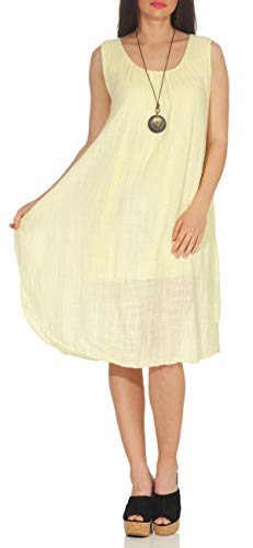 Matyfashion angesagtes Sommerkleid Strandkleid Maxikleid mit Tupfen Freizeitkleid 35 (Gelb) von Matyfashion