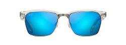 Maui Jim Kawika B257-05CR25 Sonnenbrille mit modischem Rahmen, polarisierte blaue Hawaii-Gläser, mit patentierter PolarizedPlus2-Linsentechnologie, Kristall/Blau Hawaii, Medium von Maui Jim
