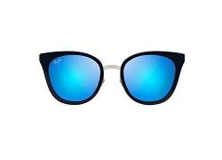 Maui Jim Polarisierte Katzenaugen-Sonnenbrille für Damen, Holzrose, Marineblau mit Silber/Blau, Hawaii, polarisiert, S von Maui Jim