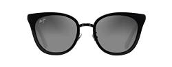 Maui Jim Polarisierte Katzenaugen-Sonnenbrille für Damen, Holzrose, Schwarz glänzend mit dunklem Rotguss, neutrales Grau, polarisiert, S von Maui Jim