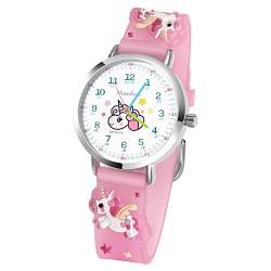 Maukoo Kinderuhr, 3D Cute Cartoon Armbanduhr, Armbanduhr für Kinder Jungen und Mädchen,30M wasserdichte Analog Quarzuhr, Teaching Handgelenk Uhren mit Silikon Armband (Unicorn Pink A) von Maukoo