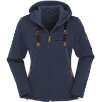 Maul Fleecejacke Chieming - Strickfeecejacke + Kapuze Damen blau von Maul