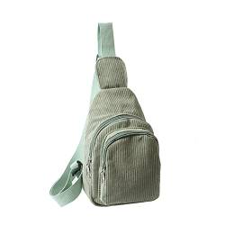 Damen Sling Bag Kleine Crossbody Tasche Cord Bauchtasche für Reisen Sport Laufen Wandern Umhängetasche, Gn, Medium von Mauqfra