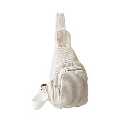 Damen Sling Bag Kleine Crossbody Tasche Cord Bauchtasche für Reisen Sport Laufen Wandern Umhängetasche, W, Medium von Mauqfra
