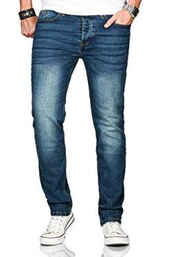 Golden Brands Selection Designer Herren Jeans Hose Basic Stretch Jeanshose Regular Slim Waschung MM001, Mittelblau, 38W / 30L von Maurelio Modriano