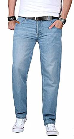 Maurelio Modriano Designer Herren Jeans Hose Basic Jeanshose Regular [MM-022-Hellblau-W32-L30] von Maurelio Modriano