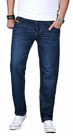 Maurelio Modriano Designer Herren Jeans Hose Basic Jeanshose Regular [MM-023-Dunkelblau-W32-L34] von Maurelio Modriano