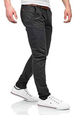 Maurelio Modriano Herren Designer Chino Stoff Hose Chinohose MM016 [MM-016-Anthrazit-W36-L32] von Maurelio Modriano