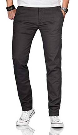 Maurelio Modriano Herren Designer Chino Stoff Hose Chinohose Stretch Regular Fit [MM-002-Anthrazit-W29-L30] von Maurelio Modriano