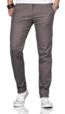 Maurelio Modriano Herren Designer Chino Stoff Hose Chinohose Stretch Regular Fit [MM-002-Grau-W36-L32] von Maurelio Modriano