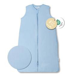 Mausito Schlafsack Baby Monate 2.5 TOG I Oeko-TEX Baby Schlafsack Schadstoffrei Ganzjahresschlafsack Baby (Steinblau, 70 cm (3-6 Monate)) von Mausito