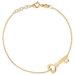 Maverton Damen Armband 333 Gold - mit Schlüssel + personalisierte Geschenkbox mit Gravur - Geschenk für Frauen - Länge: 17-20 cm - 8 Karat von Maverton