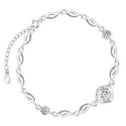 Maverton Glamour Damen Armband 925 Silber + mit Kristallen - personalisierte Geschenkbox mit Gravur - Geschenk für Frauen - Länge: 16 - 20 cm von Maverton
