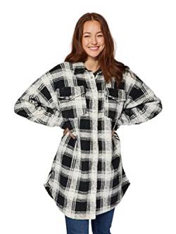 Mavi Damen Long Sleeve Shirt Bluse, Black Check Print, XXS von Mavi