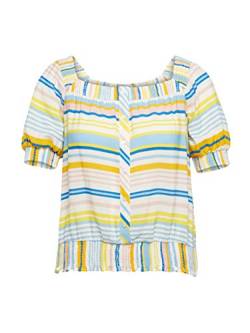 Mavi Damen Short Sleeve Blouse Bluse, Mehrfarbig (Campanula Stripe Printed 28826), Medium (Herstellergröße: M/) von Mavi