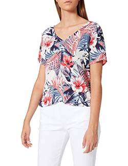 Mavi Damen Short Sleeve Blouse Bluse, Mehrfarbig (Hibiscus Printed 28831), Medium (Herstellergröße: M/) von Mavi