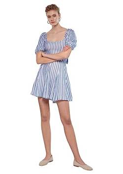 Mavi Damen Striped Dress Kleid, blau, L von Mavi