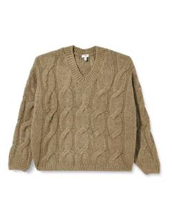 Mavi Damen V Neck Sweater Pullover, Khaki, Small von Mavi