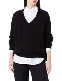 Mavi Damen V Neck Sweater Sweatshirt, Black, S/ von Mavi
