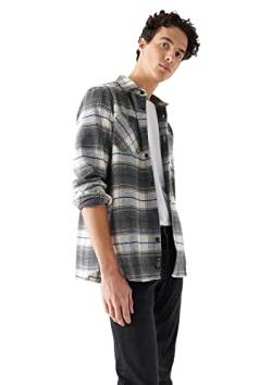 Mavi Herren Check Shirt, grau, L von Mavi