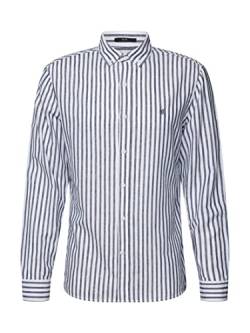 Mavi Herren Stripe Shirt Hemd, schwarz, weiß, XL von Mavi