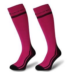 Mavomed Kompressionsstrümpfe, mit Kupfer angereicherte Stützstrümpfe, wadenlange Strümpfe ideal als Sport-, Wander-, Lauf-, Reise-, Rad- & Trekkingsocken, in Pink, Gr. 44 - 47 von Mavomed