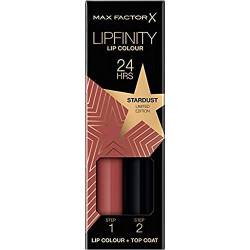 Max Factor Lipfinity Lip Colour Rising Stars Collection, 82 Stardust, langanhaltender Lippenstift + feuchtigkeitsspendender Top Coat, bis zu 24h Halt, mit präzisem Applikator, 2.3 ml + 1.9 g von Max Factor