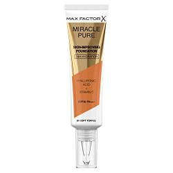 Max Factor Miracle Pure Skin Improving Foundation, Fb. 84 Soft Toffee, hautverbesserndes Make-Up mit LSF 30, 30 ml von Max Factor