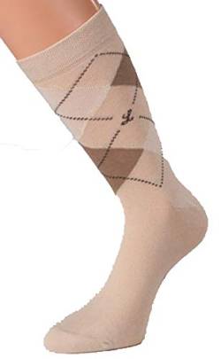 Max Lindner 5 Paar Herrensocken 95% Baumwolle 5% Elasthan (39-41, beige gemustert) von Max Lindner