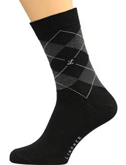 Max Lindner 5 Paar hochwertige Herrensocken Marke 95% Baumwolle 5% Elasthan (42-44, schwarz gemustert) von Max Lindner