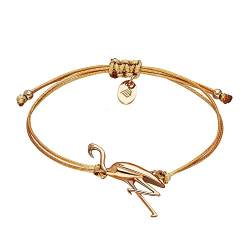 Max Palmer Armband mit Flamingo Anhänger [06.] - Band: beige | Anhänger: Rosegold von Max Palmer