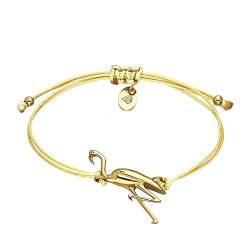 Max Palmer Armband mit Flamingo Anhänger [07.] - Band: gelb | Anhänger: Gold von Max Palmer