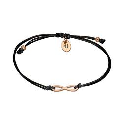 Max Palmer Infinity Armband mit Unendlichkeitssymbol Anhänger [03.] - Band: schwarz | Anhänger: Rosegold von Max Palmer