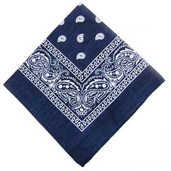 Max Solutions Baumwoll-Bandanas Paisley Stirnbänder Cowboy Bandana Taschentücher mit Netztaschen für Damen und Herren, 55,9 x 55,9 cm Gr. onesize, blau von Max Solutions