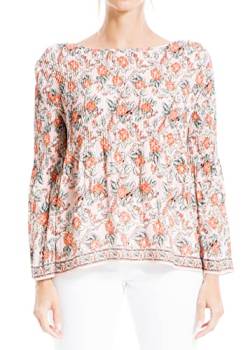 Max Studio Damen Plisseefalten Bluse, Blush Rose Bloom, Klein von Max Studio