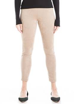 Max Studio Damen Wildlederimitat mit elastischer Taille Hose, Taupe, Groß von Max Studio