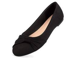MaxMuxun Damen Geschlossene Ballerinas Flache Freizeit Bequeme Schuhe Schwarz Größe 39 EU von MaxMuxun