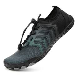 MaxMuxun Damen Herren Barfußschuhe Badeschuhe Atmungsaktiv Aquaschuhe rutschfeste Wasserschuhe Swimmschuhe Traillaufschuhe Leichte Fitnessschuhe Unisex Schwarz Gr.43 von MaxMuxun