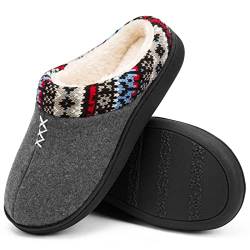 MaxMuxun Hausschuhe Damen Winter Filz Pantoffeln Plüsch Slippers Warm Rutschfest Gummisohle Winterschuhe Drinnen Draußen von MaxMuxun